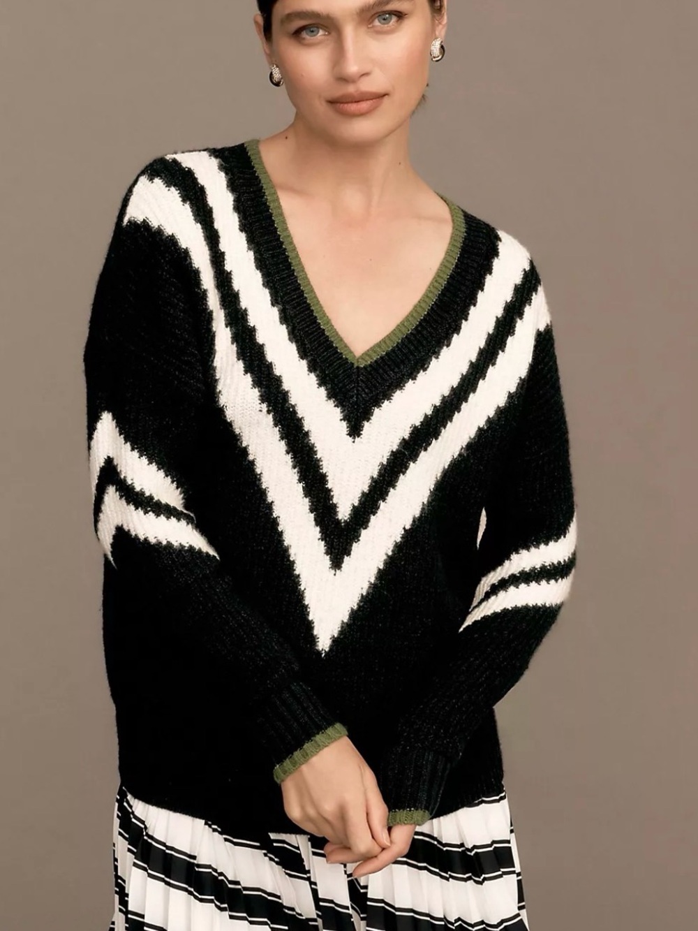 Anthropologie Maeve Women’s Wool Blend Oversized Slouchy V-neck Sweater XS